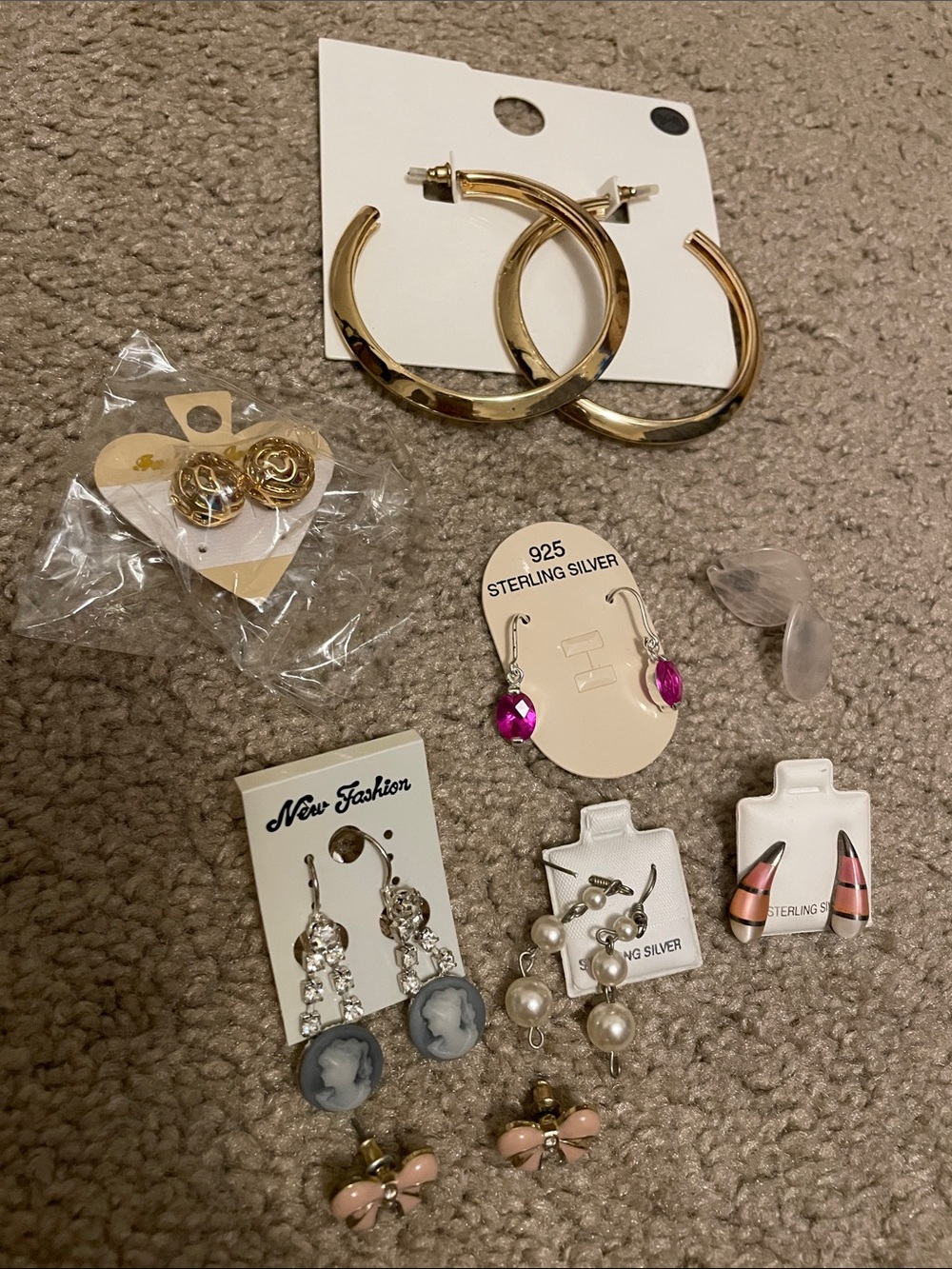 Assorted earrings bundle 925 silver and costume jewelry